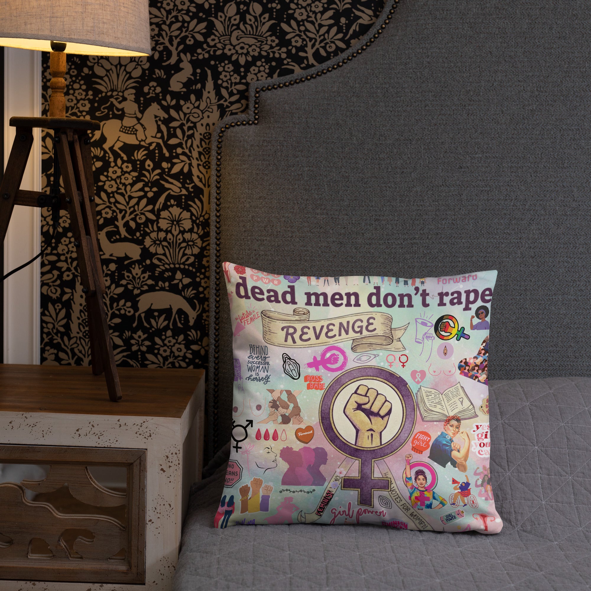 dead men don't rape - Kissen - Pillow - Feministisches Kissen - Revenge