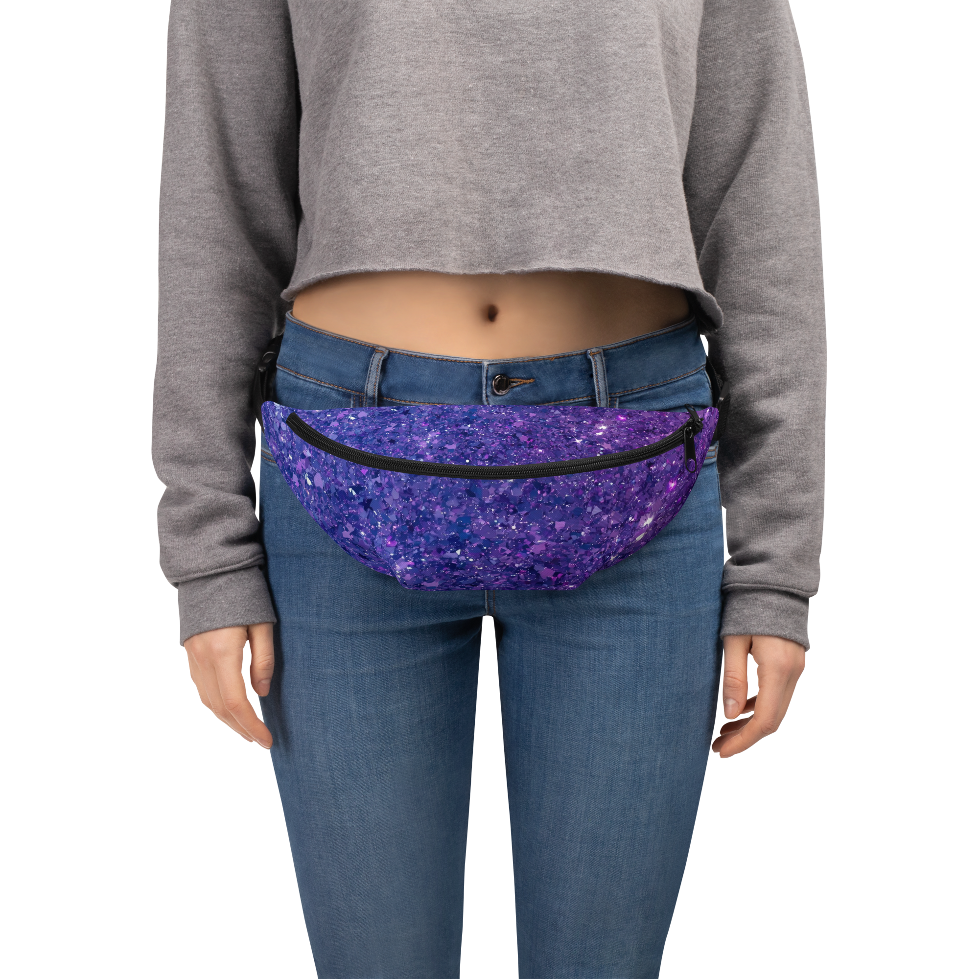Gürteltasche in Lila Glitzer Diamant