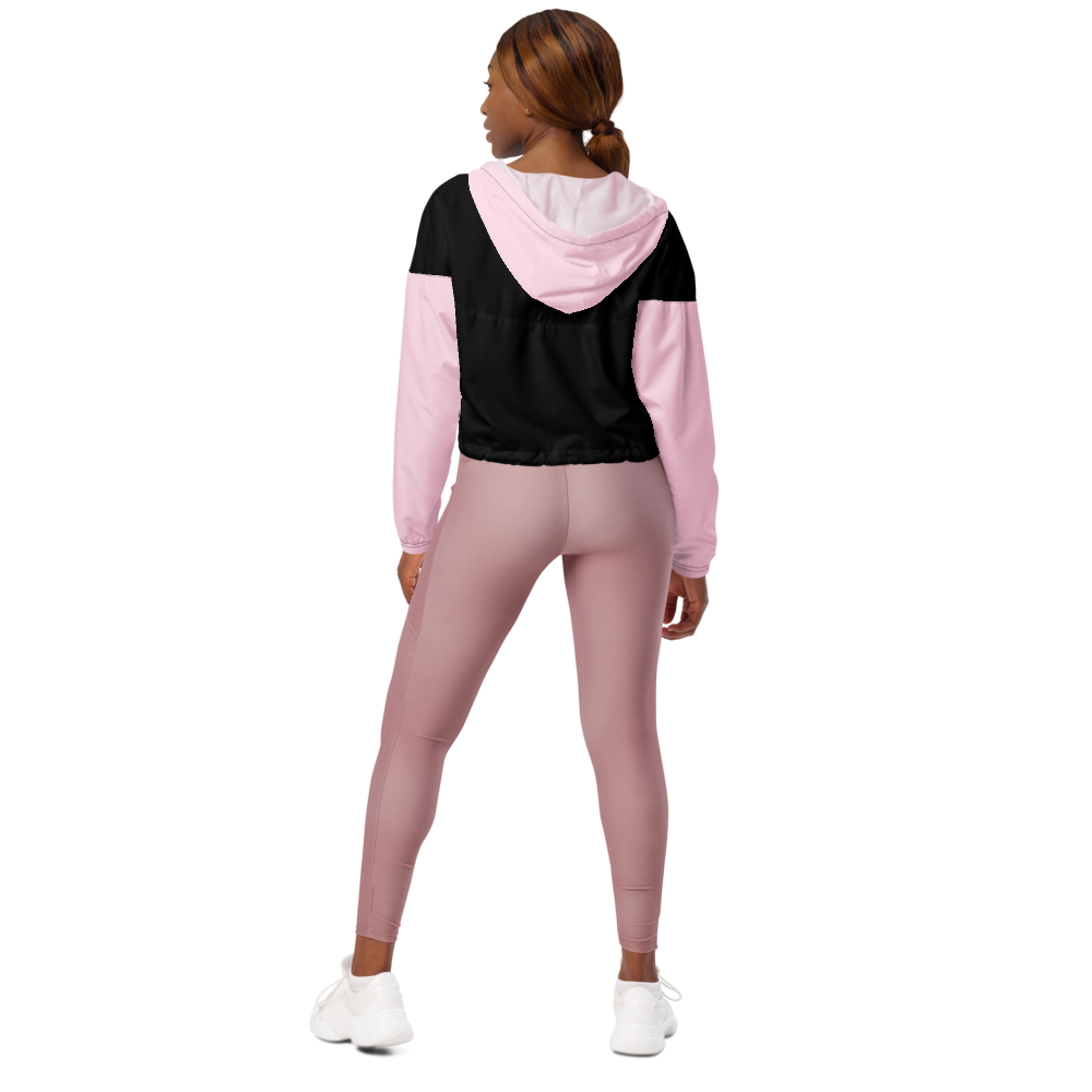 Bauchfreier schwarz rosa Windbreaker mit Chaya Schrift