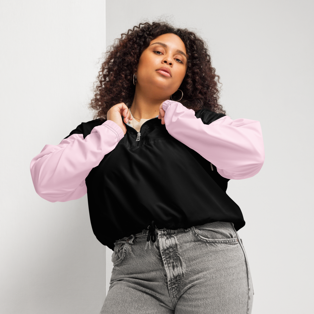 Bauchfreier schwarz rosa Windbreaker mit Chaya Schrift