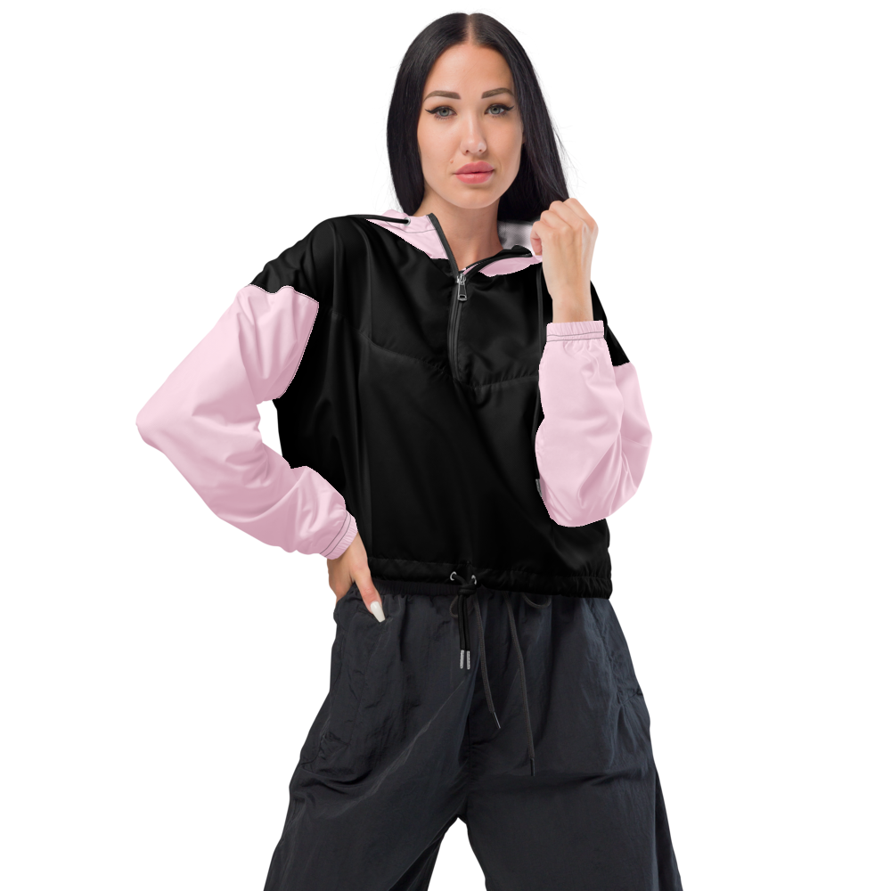 Bauchfreier schwarz rosa Windbreaker mit Chaya Schrift