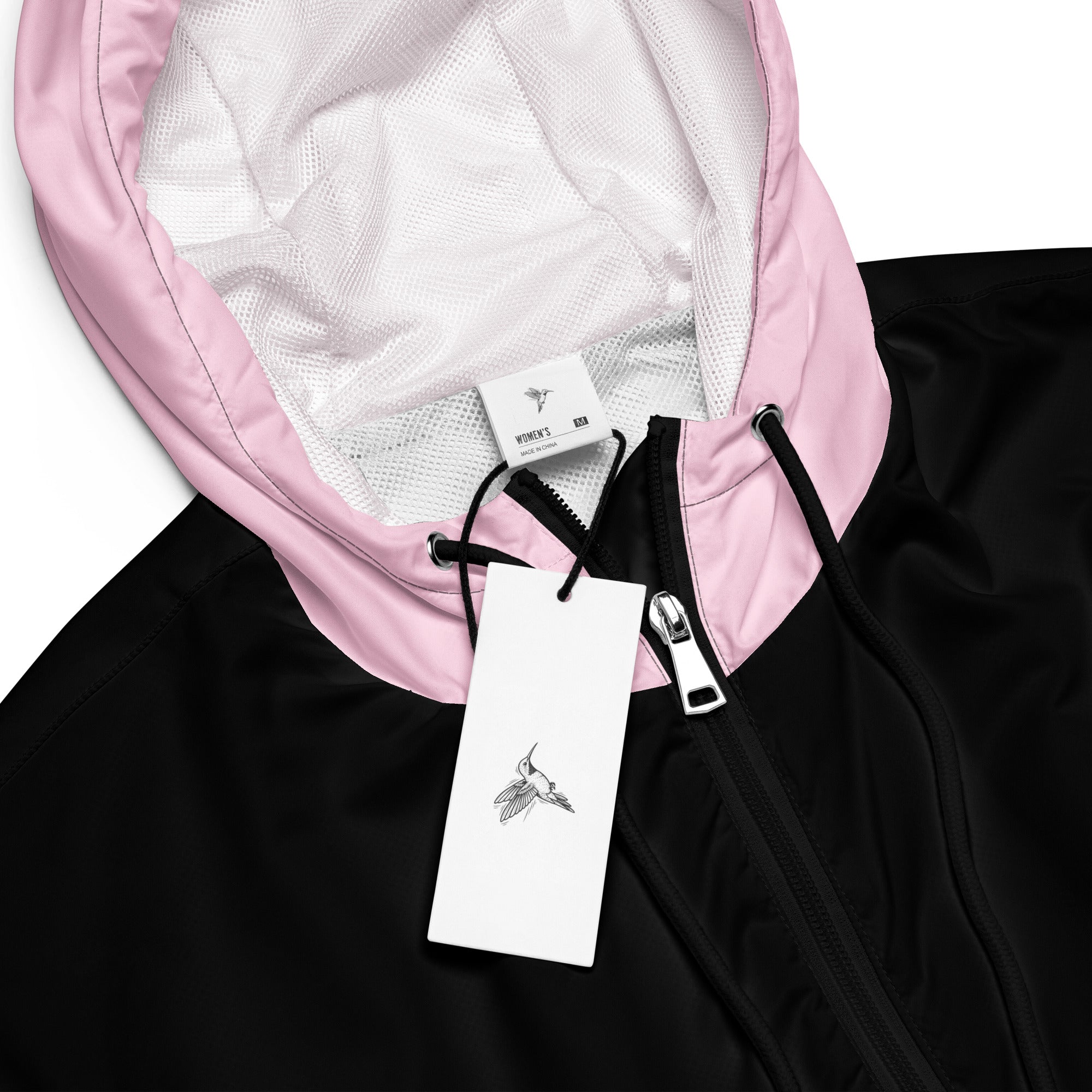 Bauchfreier schwarz rosa Windbreaker mit Chaya Schrift