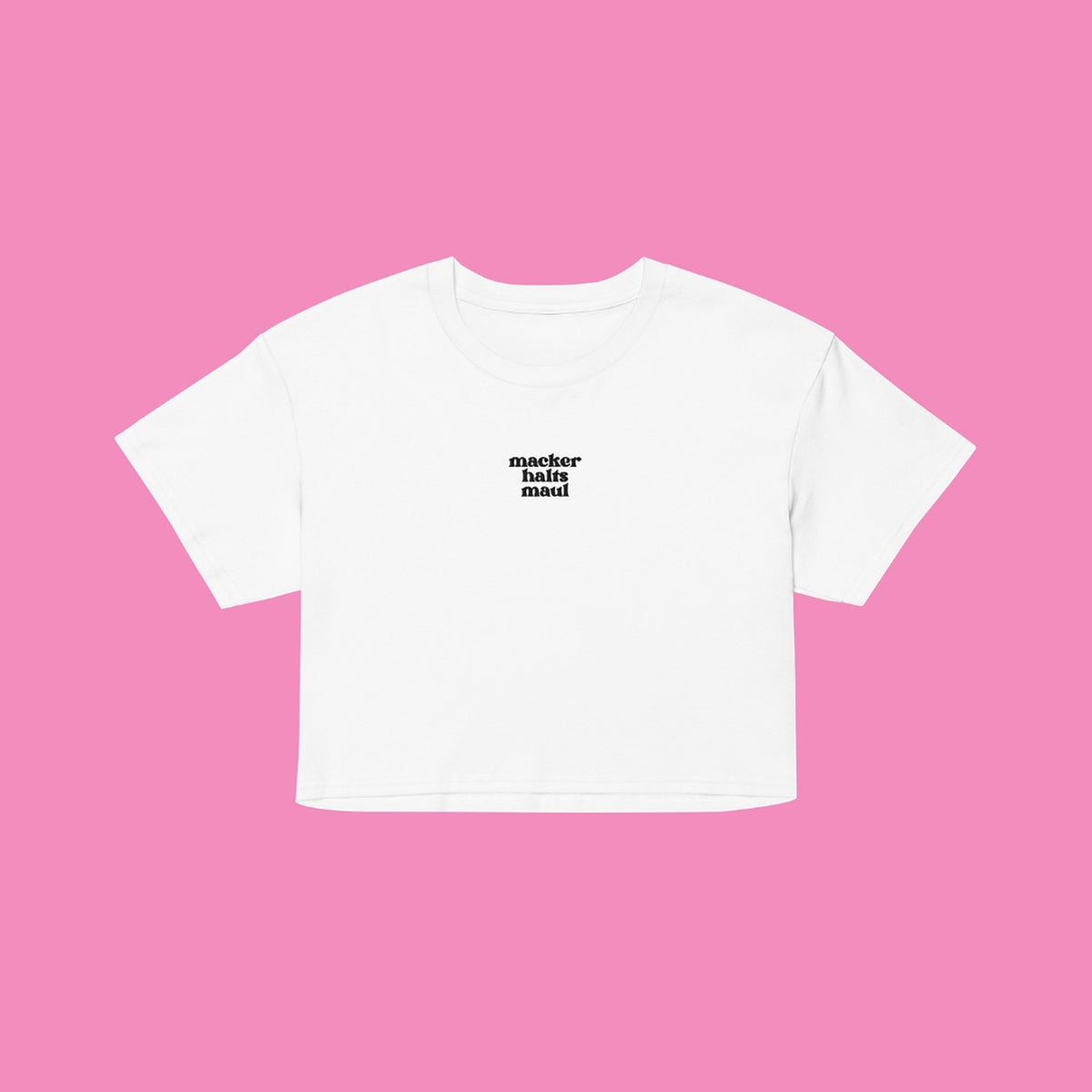 macker halts maul - feministisches Baumwoll Crop Top in 9 Farben von Bling Bling Feministas – Ansicht 3