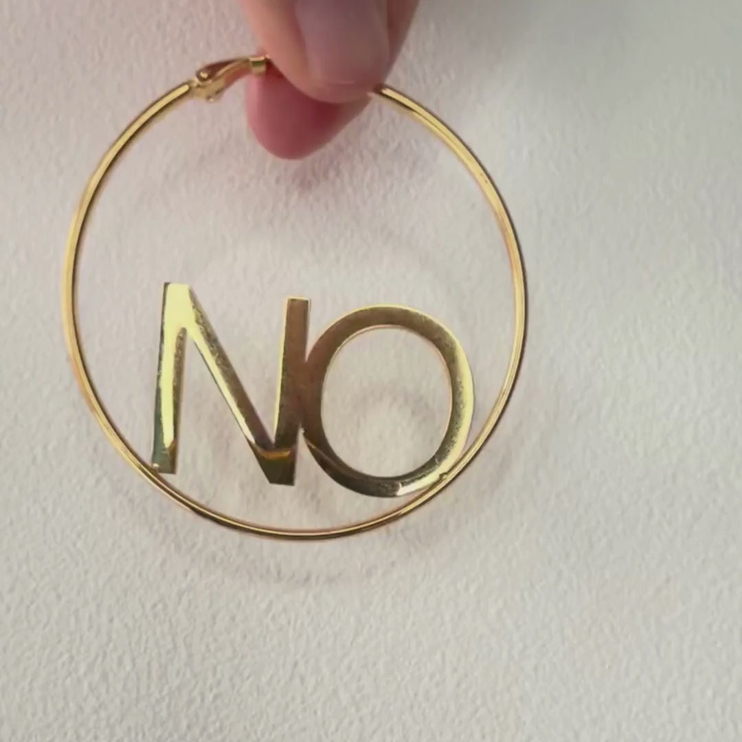 Creolen Gold Edelstahl NO Innenschrift 60mm - Bling Bling Feministas