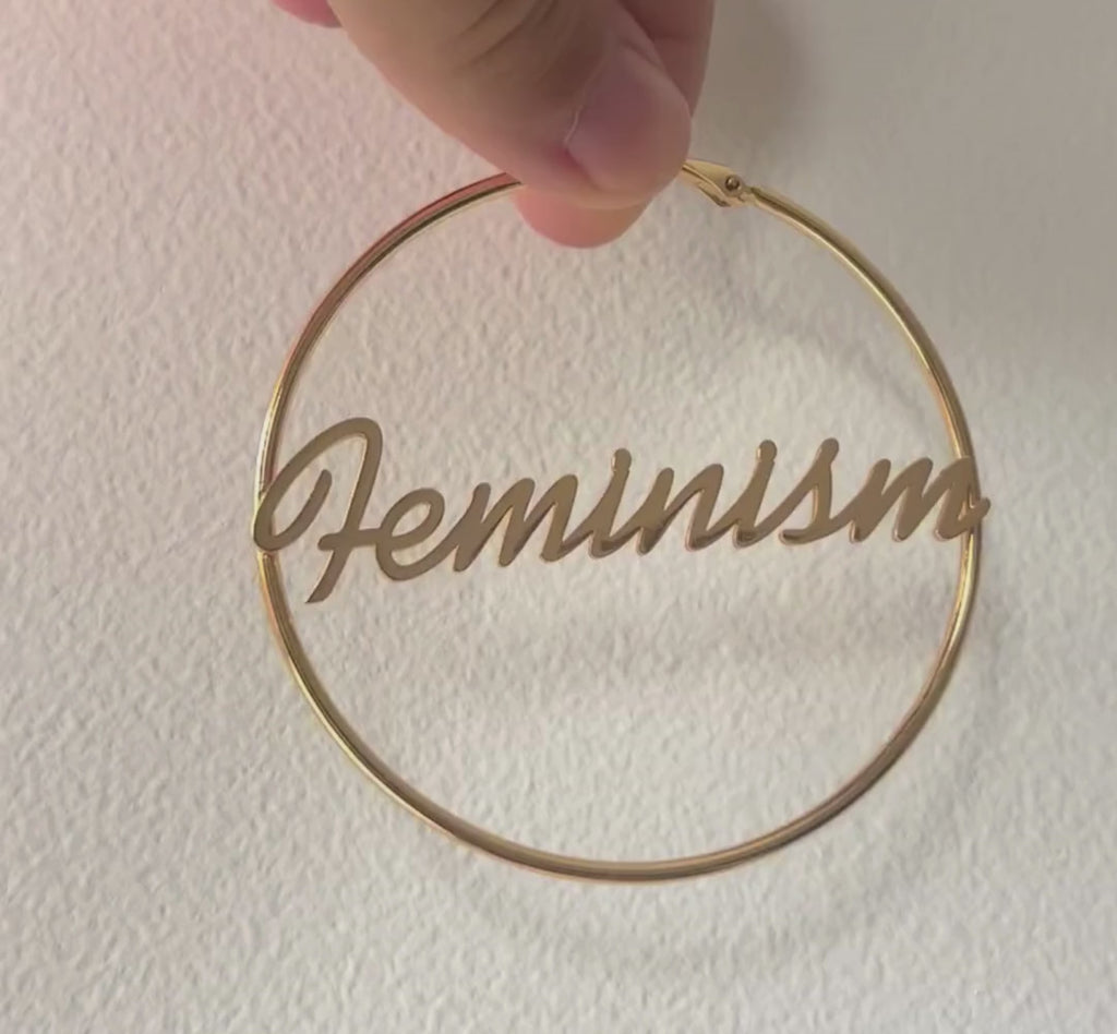 Feminism Creolen Gold Edelstahl - Bling Bling Feministas