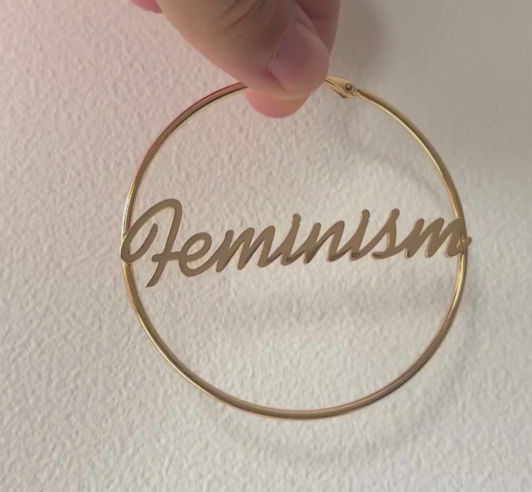 Feminism Creolen Gold Edelstahl - Bling Bling Feministas