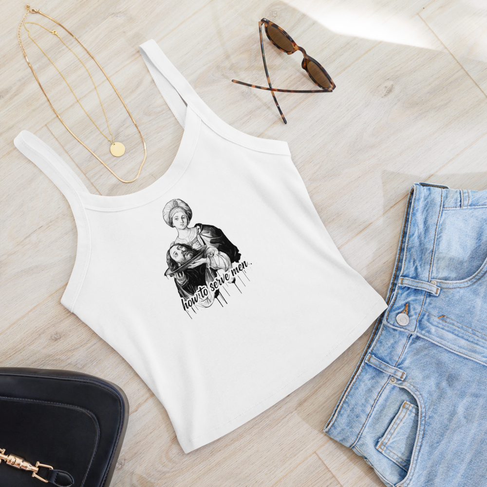 How to serve men - weißes Tanktop mit feiner Rippstruktur